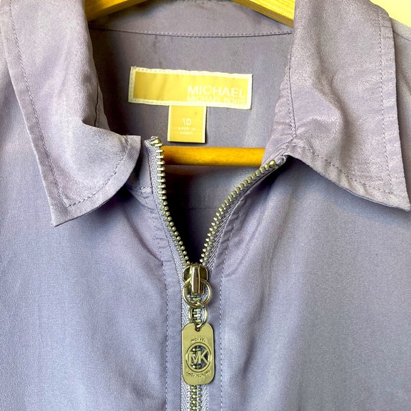 MICHAEL KORS lavender zip down shirt, size 10 - Picture 10 of 12